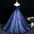 Ball Gown Navy Blue Tulle Sequins Appliques Quinceanera Dress