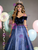 Ball Gown Navy Blue Tulle Sequins Appliques Quinceanera Dress