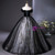 Black Navy Blue Tulle Sequins Appliques Quinceanera Dress