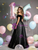 Black Navy Blue Tulle Sequins Appliques Quinceanera Dress