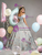 Blue Print Off the Shoulder Butterfly Quinceanera Dress
