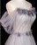 Gray Tulle Strapless 3D Flower Prom Dress