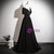 Black V-neck Pleats Beading Prom Dress