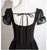 Simple Black Short Sleeve Square Neck Prom Dress