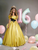 Yellow Satin Off the Shoulder Quinceanera Dress