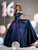 Navy Blue Satin Off the Shoulder Pleats Quinceanera Dress