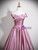 Simple Pink Satin Off the Shoulder Prom Dress
