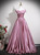 Simple Pink Satin Off the Shoulder Prom Dress