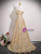 A-line Gold Sequins Strapless Prom Dress