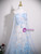 Blue Tulle 3D Butterfly Strapless Prom Dress
