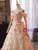 Champagne Tulle 3D Flower Quinceanera Dress