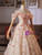 Champagne Tulle 3D Flower Quinceanera Dress