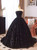 Ball Gown Black Sequins Strapless Quinceanera Dress