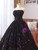 Ball Gown Black Sequins Strapless Quinceanera Dress