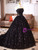 Ball Gown Black Sequins Strapless Quinceanera Dress