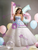 White Tulle Strapless 3D Flower Quinceanera Dress