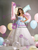 White Tulle Strapless 3D Flower Quinceanera Dress