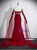 Burgundy Mermaid Strapless 3D Flower Prom Dress