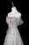 Elegant Silver Gray Sequins Off the Shoulder Beading Prom Dress