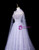 Purple Tulle Sequins Flower Beading Prom Dress