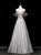 Silver Gray Sequins Off the Shoulder Beading Crystal Prom Dress