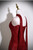 Simple Burgundy Strapless Pleats Split Prom Dress
