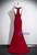 Burgundy Mermaid 3D Flower Prom Dress
