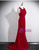 Burgundy Mermaid 3D Flower Prom Dress