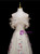 Apricot Sequins Off the Shoulder 3D Flower prom Dress