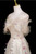 Apricot Sequins Off the Shoulder 3D Flower prom Dress