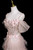 Pink Tulle Sequins Straps Beading Flower Prom Dress