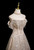 Champagne Sequins Off the Shoulder Crystal Prom Dress