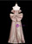 Pink Off the Shoulder Beading Prom Dress