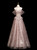 Elegance Pink Tulle Sequins Beading Prom Dress