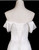 White Satin Off the Shoulder Prom Dress