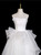 Princess White Tulle Strapless Pleats Wedding Dress