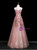 Queenly Pink Tulle Flower Strapless Prom Dress