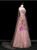 Queenly Pink Tulle Flower Strapless Prom Dress