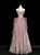 Trendy Pink Tulle Sequins Beading Crystal Prom Dress