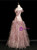 Pink Tulle Sequins Pleats Flower Prom Dress