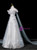 Light Blue Tulle Sequins 3D Flower Prom Dress