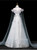 Light Blue Tulle Sequins 3D Flower Prom Dress