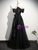 Black Satin Tulle Off the Shoulder Prom Dress