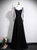 Black Puff Sleeve Spaghetti Straps Prom Dress