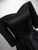 Black Satin Short Sleeve Appliques Prom Dress