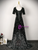 Black Short Sleeve Sequins Prom Dress