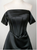 Cheap Black Satin Off the Shoulder Pleats Prom Dress