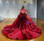 Red Tulle Sequins Appliques Wedding Dress