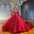 Red Tulle Sequins Appliques Wedding Dress