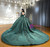 Green Tulle Long Sleeve Beading Wedding Dress